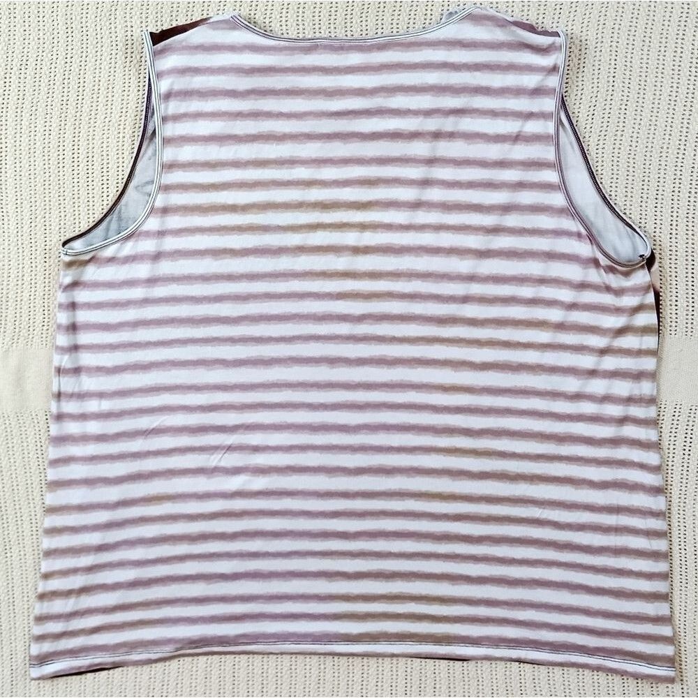 CJ BANKS Sleeveless Tunic Drape Neckline Metal Stud Floral Tie Dye Plus Size 2X - Picture 6 of 10